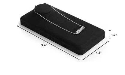 Oirlv Premium Black Microfiber Jewelry Display Tray Jewelry Display Set for Selling Necklace Display Stand Necklace Holder(TT07006) - size: Necklace bust tray