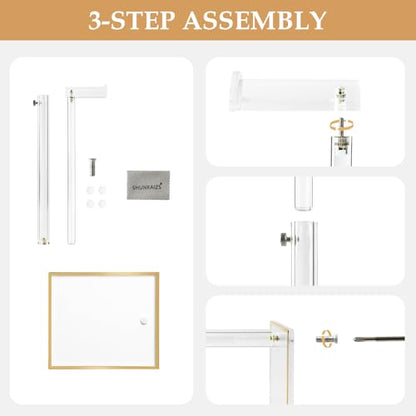 Acrylic Purse Display Stands, 14"-24" Adjustable Height Handbag Holder, Clear Purse Rack Stands for Closet Retail, Durable Gold Trim Hanging Bag Wallet Jewelry Necklace Organizer Stand(PATENT PENDING) - size: 1-pack, L (13.5"-24")