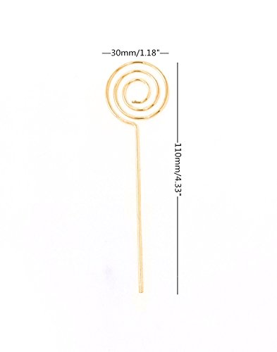 Honbay 30pcs DIY Gold Round Shape Ring Loop Craft Wire Clip Table Card Note Photo Memo Holder Metal Clamp Clay Cake Decoration Accessories