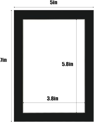 Egofine 5x7 Black Picture Mats Pack of 11, Frame Mattes for 4x6 Pictures, Acid Free, 1.2mm Thickness, with Core Bevel Cut - color: Black-5"x7" for Photos 4"x6" Pack of 11
