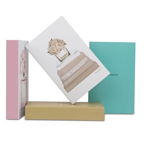 PROBENEX Blush Large | 4 PCS Faux Decorative Books for Home Decor | Not Real Books (Cardboard Boxes) | Coffee Table, Bookshelf & Shelf Styling Display Props for Living Room, Office - color: Blush_large