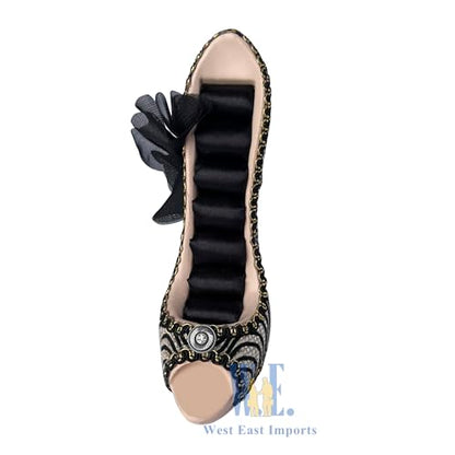 Ring Holder High Heel Shoe Design Fashion Jewelry Organizer Display Birtyday Gift (Gold) - color: Gold