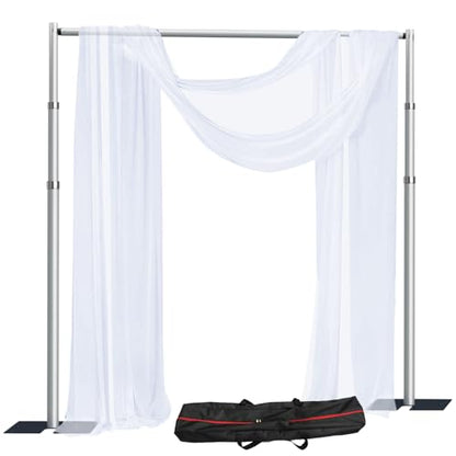 SLOW DOLPHIN 10x 10ft Pipe and Drap Backdrop Stand Kit,Heavy Duty Adjustable Frame Backdrop Stand for Event, Birthday Party, displays and Wedding Decoration.