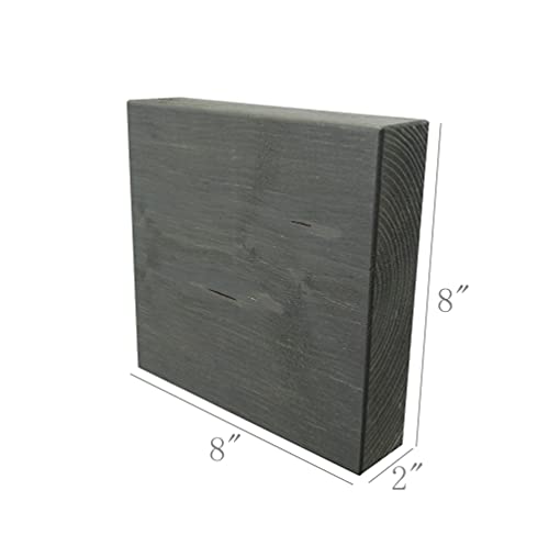 FixtureDisplays® 8X8X2" Solid Fir Wood Block Aged Finish Riser Photo Prop Display Stand 195-5
