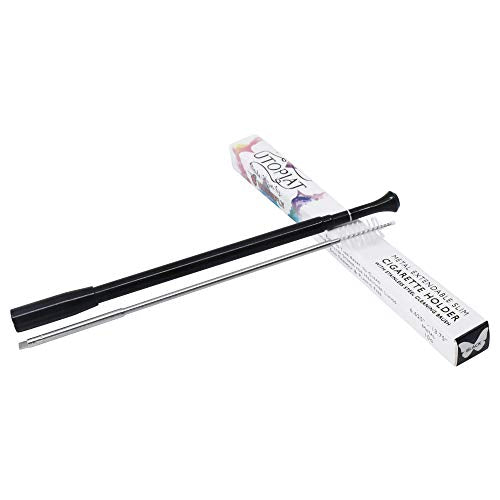 Long Cigarette Holder for Women - Extendable and Functional as Cigarette Filters with Natural Filter Stone | Detachable for Cleaning | Fits Virginia Slim and Other Hand Rolled 23mm Cigarettes