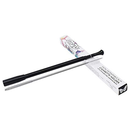 Long Cigarette Holder for Women - Extendable and Functional as Cigarette Filters with Natural Filter Stone | Detachable for Cleaning | Fits Virginia Slim and Other Hand Rolled 23mm Cigarettes