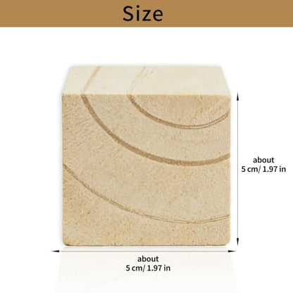 6 Pack Wooden Cubes Wood Block Unfinished Square Blocks 2 Inch