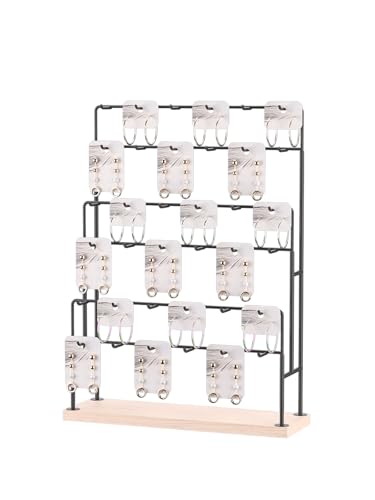 Earring Holder Organizer,Jewelry Card Vendor Booth Display Stand,Keychain Vendors Event Retail Display Rack,Earring Storage Stand in Market and Stores (Black) - color: Black