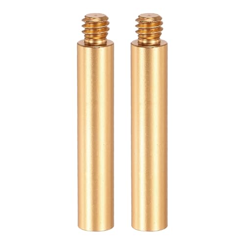 PATIKIL 2" Metal Extension Rod, 2 Pcs 1/4"-20 Female to Male Thread 0.31" Aluminum Alloy Lightweight Stabilizer Accessory Mount Tripod Extender Tube for Tripod DSLR Action Cameras, Gold - color: Gold, size: 1/4"-20, 2" Length, 0.31" Rod