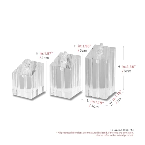 3 Piece Acrylic Ring Display Stand Ring Holder Jewelry Display Holders Showcase (Clear) - color: Clear