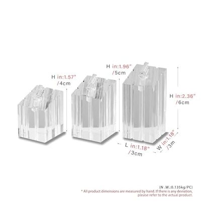 3 Piece Acrylic Ring Display Stand Ring Holder Jewelry Display Holders Showcase (Clear) - color: Clear