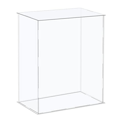 MECCANIXITY Acrylic Display Case Plastic Box Cube Storage Box Clear Assemble Showcase 12.2x6.3x14.1 Inch for Collectibles - size: 12.2x6.3x14.1 Inch