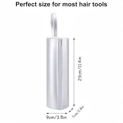BUBM Hot Iron Holder & Mat, Heat Resistant Hair Tools Travel Bag Portable Organizer Cover Pouch for Curling Irons, Flat Irons, Hair Straightener and Styling (Silver) - color: Silver