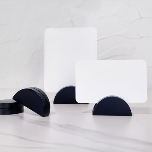 UNIQOOO 10 Set 2" Arch Black Birch Wood Stand with Cards |1.2mm Slot, for Name Cards, Solid Wood Place Card Holder, Photo Display Stand | for Event Decor, Retail Shop, Cafe Restaurant Menu, Business Card, Name Tag - color: Acrh Black Birch