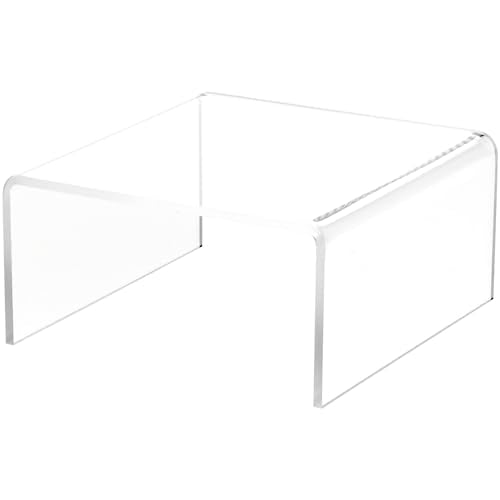 Plymor Clear Acrylic Short Square Display Riser, 3" H x 6" W x 6" D (3/16" thick) (2 Pack) - size: 3" x 6" x 6"