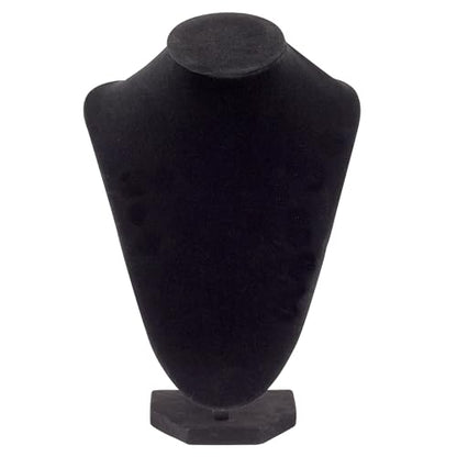 Juvale Necklace Display Stand & Bust Set - 2-Piece, Black Velvet, Modern Freestanding - Necklace Holder Stand & Bracelet Holder Display - Jewelry Showcase for Vendors & Photography