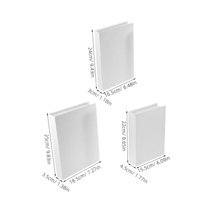 Generic 6pcs Faux Book Set for Decor Stackable White Blank Books - Modern Farmhouse Shelf Styling Model - Aesthetic Coffee Table Mantel Display Props