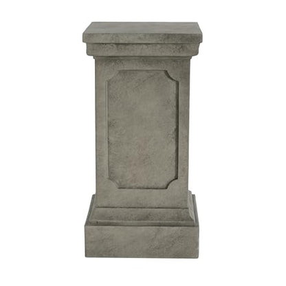 Christopher Knight Home Classic Square Flower Stand 25.75" Pedestal Plant Stand Indoor Outdoor Display Table for Ferns Orchids Sculptures with MGO Construction Brushed Finish, Light Gray - size: 25.75"