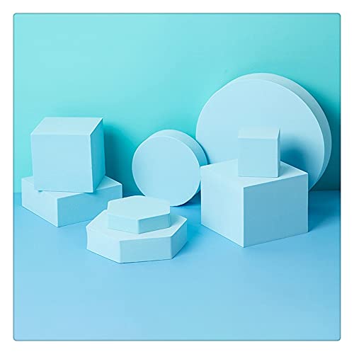 8 in 1 Foam Photography Prop Set for Product Display, Accessories, Jewellery, Cosmetics, Model, Perfumein and Trinkets on Perfect of Showing (Blue) - color: Blue