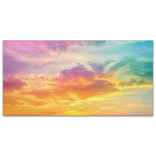Fluorescent Light Covers for Classroom Ceiling Lights – 2x4ft Backlit Film for Fluorescent Fixtures, Reduce Glare and Eye Strain, Easy to Install – School, Office, Sensory -Clouds - color: Clouds（1）