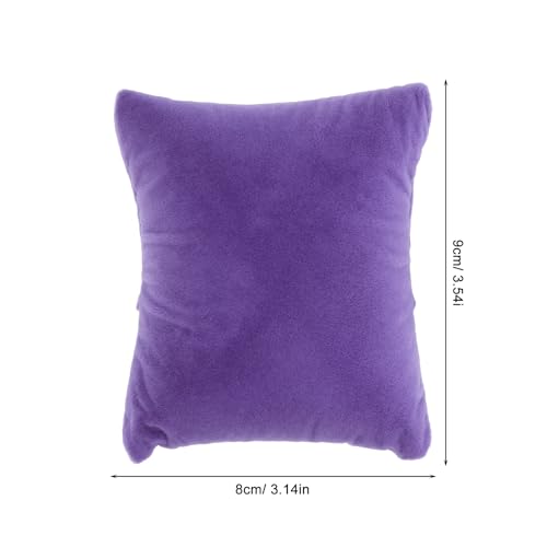 LOGOFUN 20PCS Velvet Watch Pillows Small Bracelet Display Pillows Rectangle Velvet Watch Cushions for Bangle Jewelry Storage Supplies - Purple 3.5X3.1X1.6in