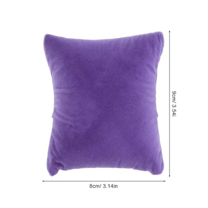 LOGOFUN 20PCS Velvet Watch Pillows Small Bracelet Display Pillows Rectangle Velvet Watch Cushions for Bangle Jewelry Storage Supplies - Purple 3.5X3.1X1.6in