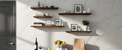 4 Pack - 8 inch Black Hidden L Shelf Bracket (1/5 Inch Thicked) Iron Floating Shelf Brackets Rustic Industrial Metal Brackets for Shelf Support - size: 8 Inch, style: Black 4 Pack
