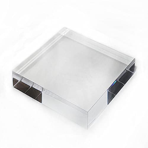 Mirart Clear Acrylic Cube (5-3/4 x 5-3/4 x 1-1/2) - size: 5-3/4" x 5-3/4" x 1-1/2"