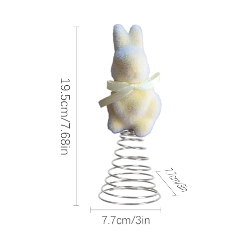 Easter Tree Topper Bunny,Spring Festival Moss Rabbit Ornament | Flocking Bunny Topper | for Home Farmhouse Party Mantel Cabinet Porch Basket Gathering Celebration - color: Yellow