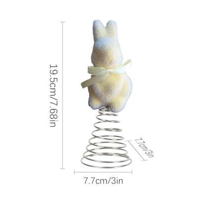 Easter Tree Topper | Festival Moss Rabbit Spring Ornament,Flocking Bunny Topper,for Home Farmhouse Party Mantel Cabinet Porch Basket Gathering Celebration - color: Yellow