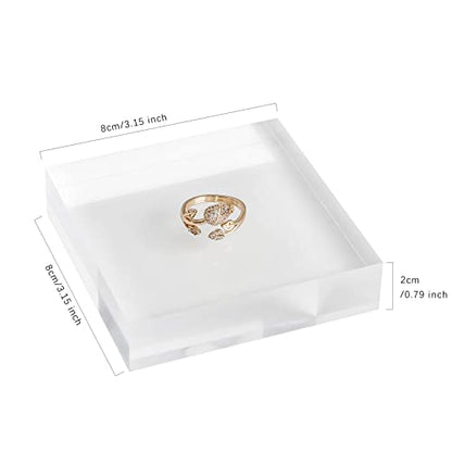 Transparent jewelry risers for selling, Acrylic risers for earring display, clear block ring riser tray for online business Photography【3.15 L x3.15 W x0.79 H inch】 - size: 3.15 L x3.15 W x0.79 H inch