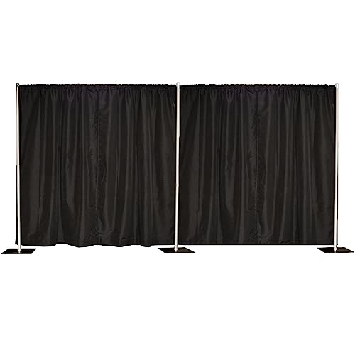 8'x20' Pipe and Drape Backdrop Kit in Premier Fabric (8'x20' Black) Upgraded Version - size: 8' x 20' Black