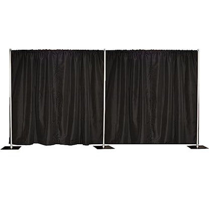 8'x20' Pipe and Drape Backdrop Kit in Premier Fabric (8'x20' Black) Upgraded Version - size: 8' x 20' Black