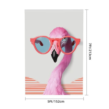 Hello Glasses Flamingo Backdrop Background for Photography 5x7ft Photobooth Professional Photo Backdrop Curtains Video Photography Studio Photo Backgrounds Banner Booth Background Screen Parties - color: Hello Glasses Flamingo