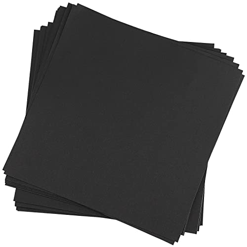 SEUNMUK 150 Pack 11.8 x 11.8 Inch Black Cardstock Paper, 80 lb Printable Black Colored Cardstock, Cover Card Stock for Scrapbooking, Craft Calligraphy, Cards, 216gsm Thickness - size: 11.8 x 11.8 Inch