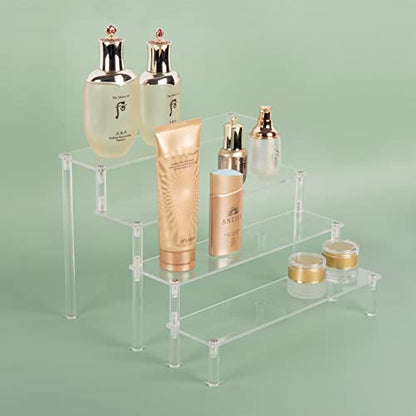 Acrylic Stands for Display,4 Tier Clear Cupcakes Perfumes Figurines Display Stand Risers Shelf for Decoration and Organizer - size: 4 tier
