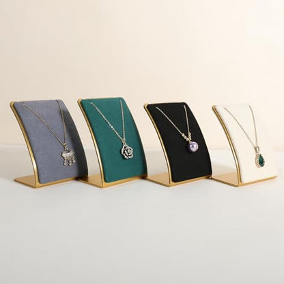 Black Necklace display stand, Velvet Jewelry necklace display holder for selling, small metal earring neck storage organizer, online jewelry photography props【Black】 - color: black