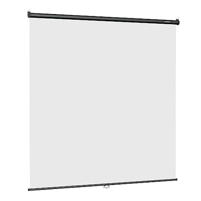 RAUBAY Retractable Pull Down White Screen Backdrop - 78.7" x 86.6" Collapsible Wall-Mount Background for Professional Video Production, Photography, TikTok and Video Conferencing - color: White, size: Wider(78.7 X 86.6in)