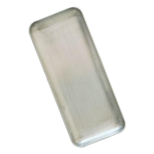 OUNONA Practical Retro Aluminum Storage Tray Small Vintage Style Storage Plate for Party Supply and Food Photography with Silver