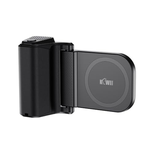 KIWIFOTOS for iPhone Magsafe Camera Grip Magnetic Phone Handle with Bluetooth Remote for iPhone 17 16 15 14 Pro Max Samsung S26 S25 Smartphone Vlog Video Shooting(Tripod NOT Included) - color: Magsafe Phone Grip-Black