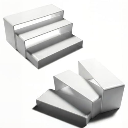 Acrylic Display Risers 2 Sets 3 Tier Cupcake Stand for Dessert Jewelry Pop Figures Shelves Retail Shoe Showcase (White) - color: White