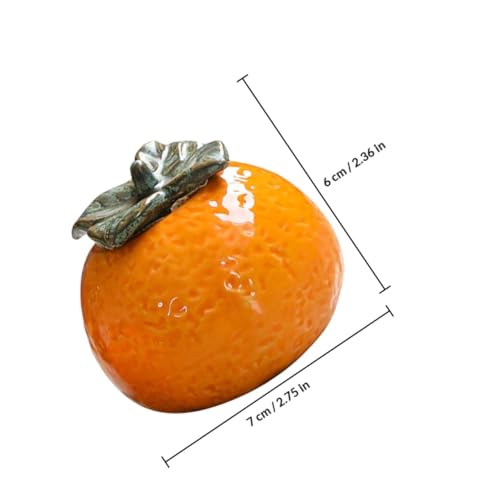 KICHOUSE Ceramic Orange Fruit Shaped Tea Storage Jar Small Decorative Canister with Lid for Home Kitchen Photography Props