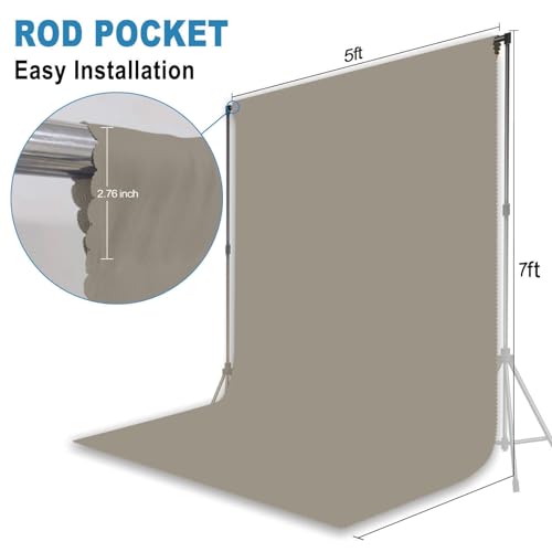 Grey Backdrop for Photoshoot, Professional Photo Backdrop Background Curtain for Product Photography, Portraits, Wedding, Party, Live Streaming Video Recording 5X7 FT (Background Only) - color: Grey, size: 5X7 FT
