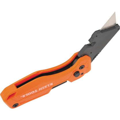 Klein Tools 44304 Folding FLICKBLADE Utility Knife, Compact, Removable Impact Driver, 1/4-Inch Nut Driver and #2 Phillips Bit - style: Flickblade w/ Driver