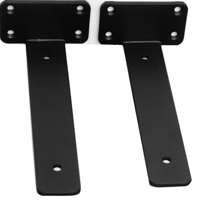 2 Pack - 10 inch Black Hidden L Shelf Bracket (1/5 Inch Thicked) Iron Floating Shelf Brackets Rustic Industrial Metal Brackets for Shelf Support - size: 10 Inch, style: Black 2 Pack