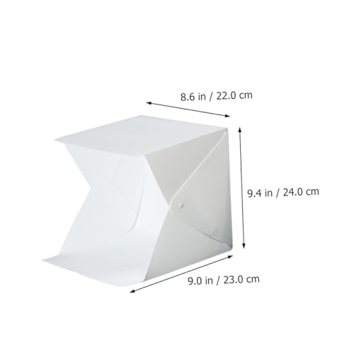 SECFOU 20cm Portable Photography Light Box Tent with LED Strip Lights with 4 Colored Backdrops for Product and Jewelry Shooting