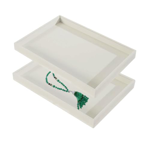 2pcs/Set Velvet Jewelry Tray, Grids Large Storage Tray for Bracelet Bangle Beads Display, Jewellery Organizer Box Tray for Home Drawer or Shop Store Selling Show (Beige Velvet) - color: Beige, size: 1 Grid