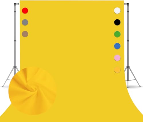 5x7 Ft Yellow Background Backdrop for Photography Seamless Photo Booth Backdrop for Photoshoot Photography Background Screen Video Recording Parties Curtain - color: Yellow, size: 5 x 7 ft