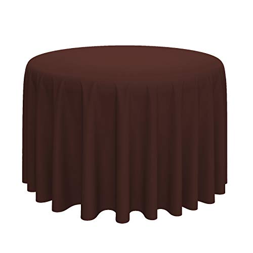 Lann's Linens - 120" Round Premium Tablecloth for Wedding/Banquet/Restaurant - Polyester Fabric Table Cloth - Chocolate Brown - color: Chocolate, size: 120" (Round)