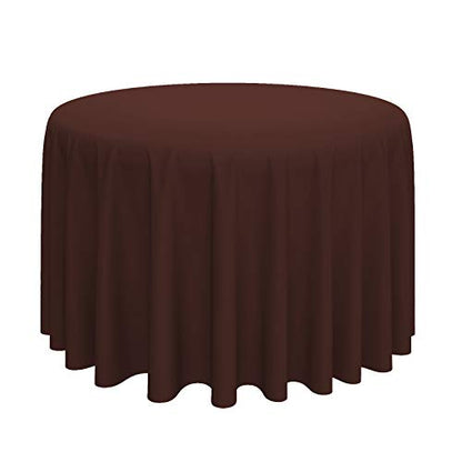 Lann's Linens - 120" Round Premium Tablecloth for Wedding/Banquet/Restaurant - Polyester Fabric Table Cloth - Chocolate Brown - color: Chocolate, size: 120" (Round)